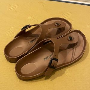 Gold plastic Birkenstock Size:39
